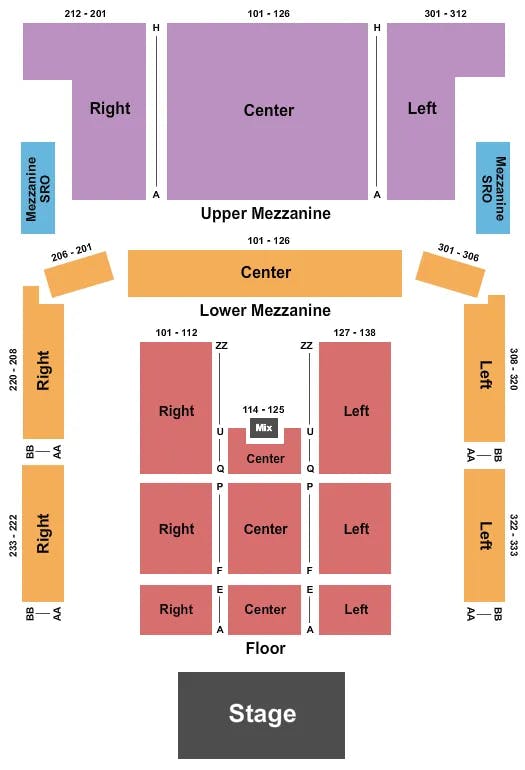  END STAGE 2 Seating Map Seating Chart
