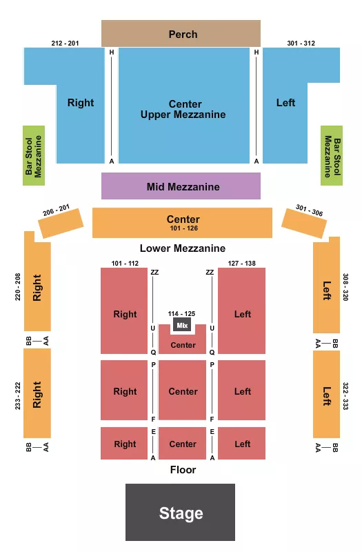  ENDSTAGE 3 Seating Map Seating Chart