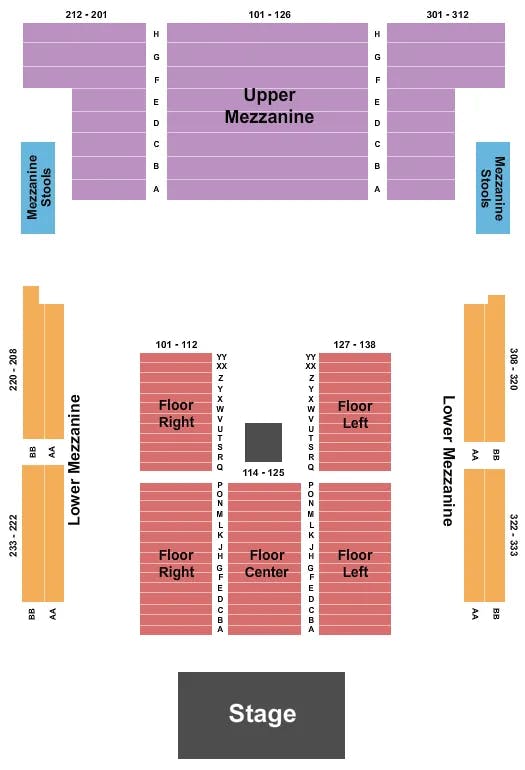  HOWARD JONES Seating Map Seating Chart