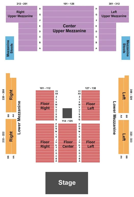  KIDZ BOP Seating Map Seating Chart