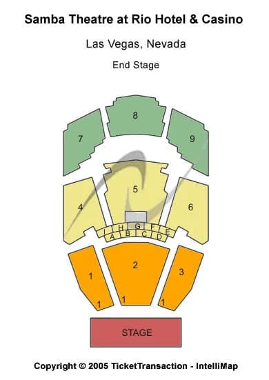 PENN TELLER THEATER AT RIO LAS VEGAS OTHER Seating Map Seating Chart
