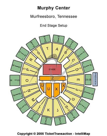  END STAGE Seating Map Seating Chart