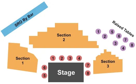 24 OXFORD AT VIRGIN HOTELS LAS VEGAS ENDSTAGE WITH TABLES Seating Map Seating Chart