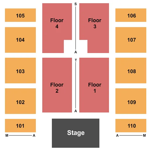  END STAGE Seating Map Seating Chart