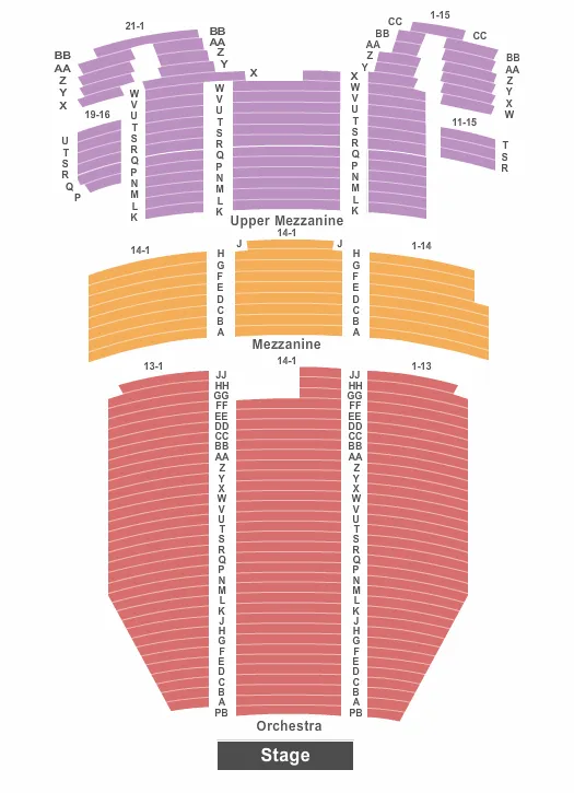  END STAGE Seating Map Seating Chart