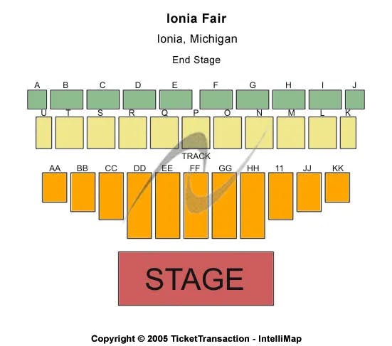 IONIA FAIR FAIRGROUNDS END STAGE Seating Map Seating Chart