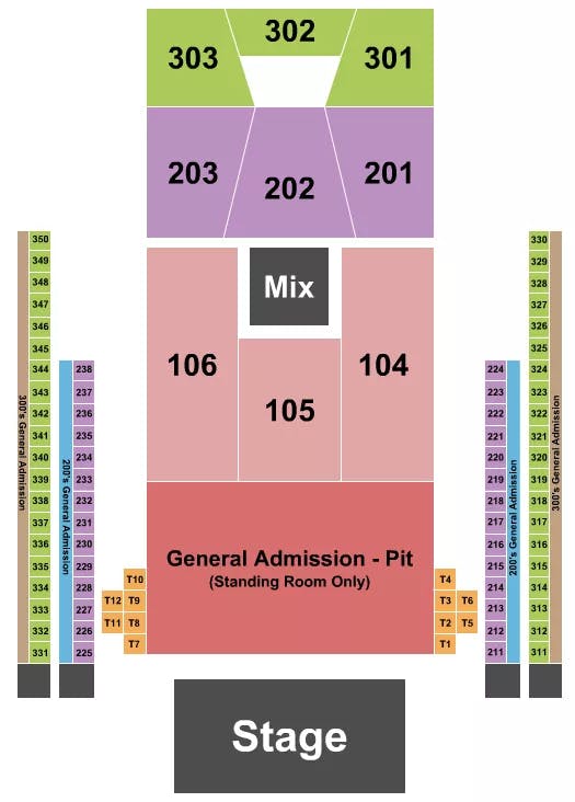  ENDSTAGE GA PIT Seating Map Seating Chart