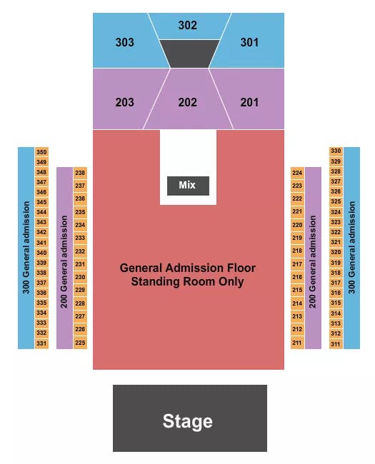  GA FLOOR 200 300 Seating Map Seating Chart
