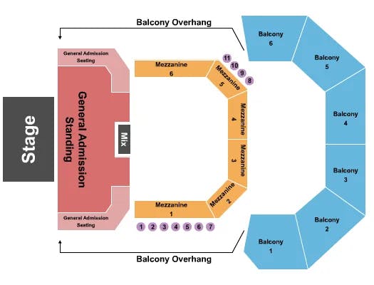 ENDSTAGE GA FLOOR GA SEATED Seating Map Seating Chart