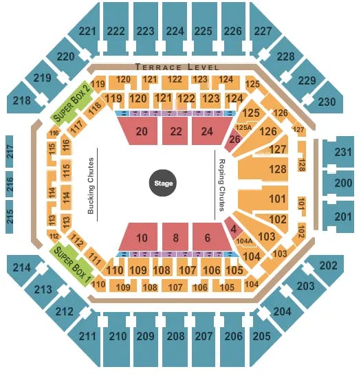  STOCK SHOW AND RODEO Seating Map Seating Chart