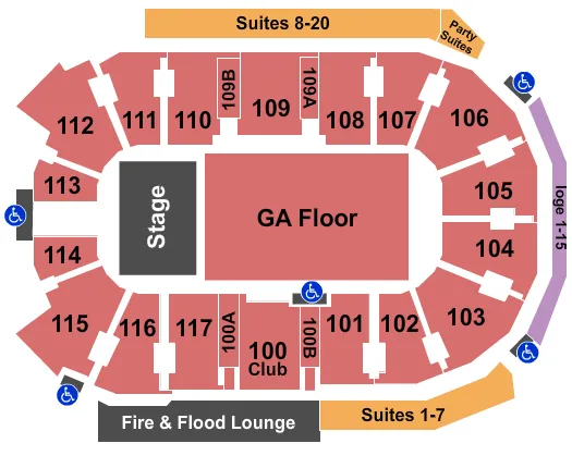  END STAGE GA Seating Map Seating Chart