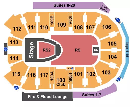  FOR KING AND COUNTRY Seating Map Seating Chart