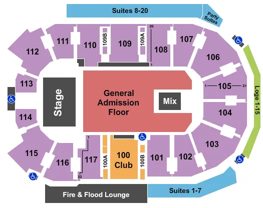  THE BLACK CROWES Seating Map Seating Chart