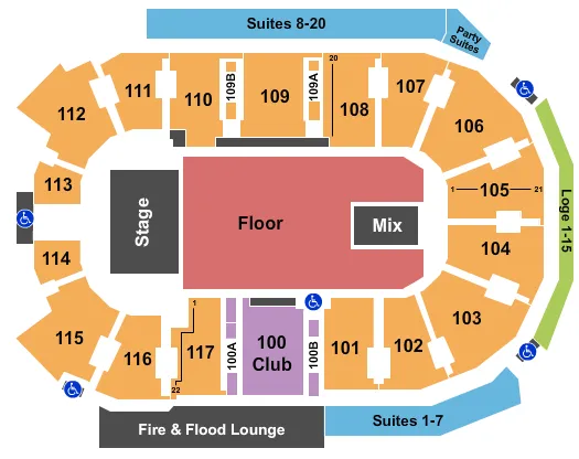  THE BLACK CROWES 2 Seating Map Seating Chart