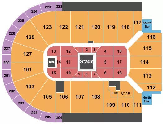  CENTER STAGE Seating Map Seating Chart