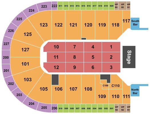  END STAGE Seating Map Seating Chart