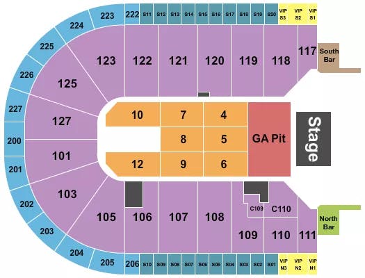  ENDSTAGE GA PIT 2 Seating Map Seating Chart