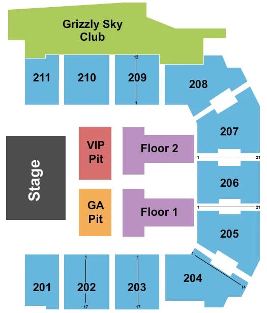  ENDSTAGE 2 Seating Map Seating Chart