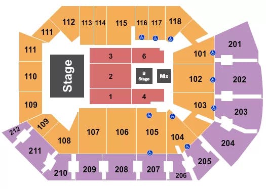  B STAGE Seating Map Seating Chart