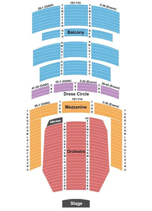 ALABAMA THEATRE BIRMINGHAM ENDSTAGE FLOOR Seating Map Seating Chart
