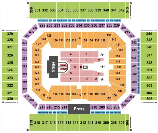  DEF LEPPARD Seating Map Seating Chart