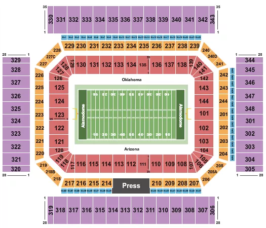  FOOTBALL ALAMO BOWL Seating Map Seating Chart