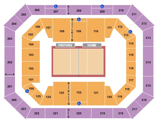  ALASKA ANCHORAGE SEAWOLVES VOLLEYBALL Seating Map Seating Chart