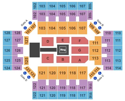  WWE Seating Map Seating Chart