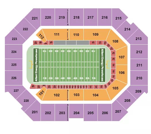  FOOTBALL Seating Map Seating Chart