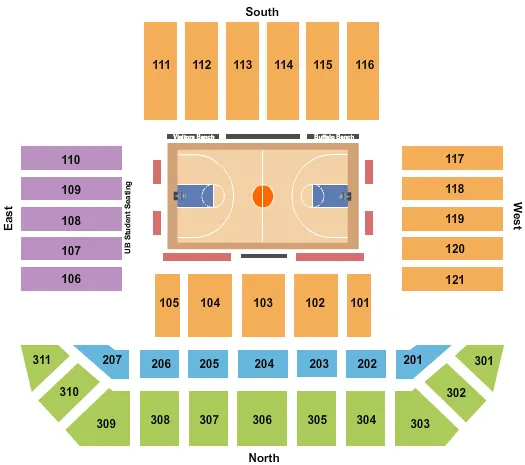ALUMNI ARENA NY BASKETBALL Seating Map Seating Chart
