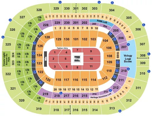  BOXING 2 Seating Map Seating Chart