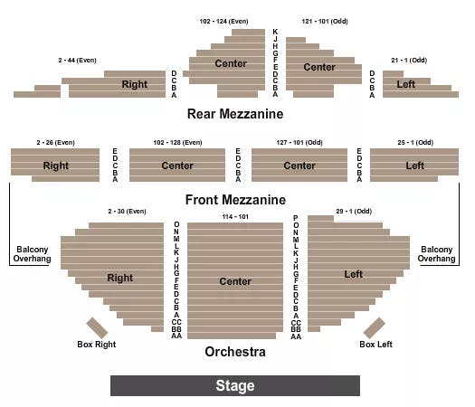 AMBASSADOR THEATRE NY ENDSTAGE Seating Map Seating Chart