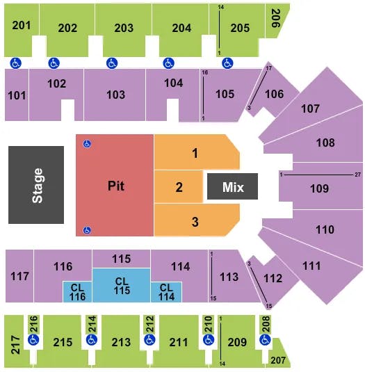  CHRIS STAPLETON Seating Map Seating Chart