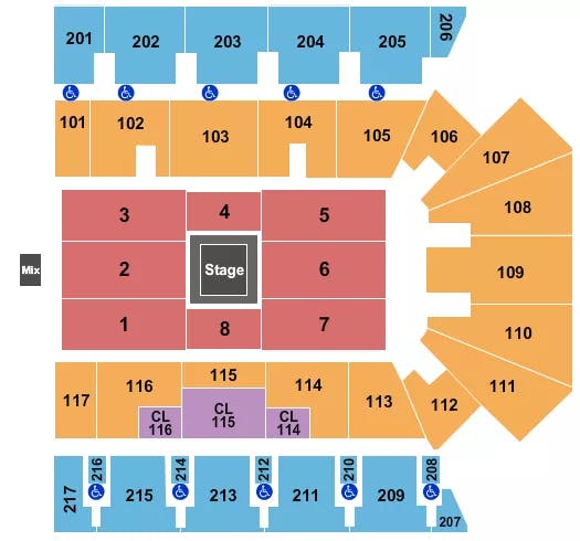  CENTER STAGE 1 Seating Map Seating Chart