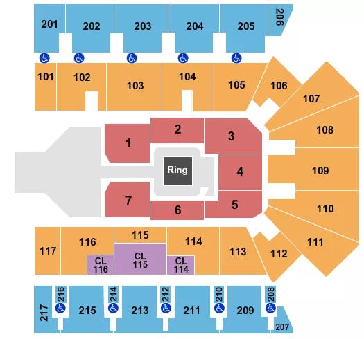  WWE Seating Map Seating Chart