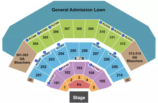  ENDSTAGE PIT BLEACHERS Seating Map Seating Chart
