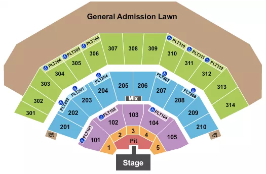  ENDSTAGE PIT WITH CATWALK Seating Map Seating Chart