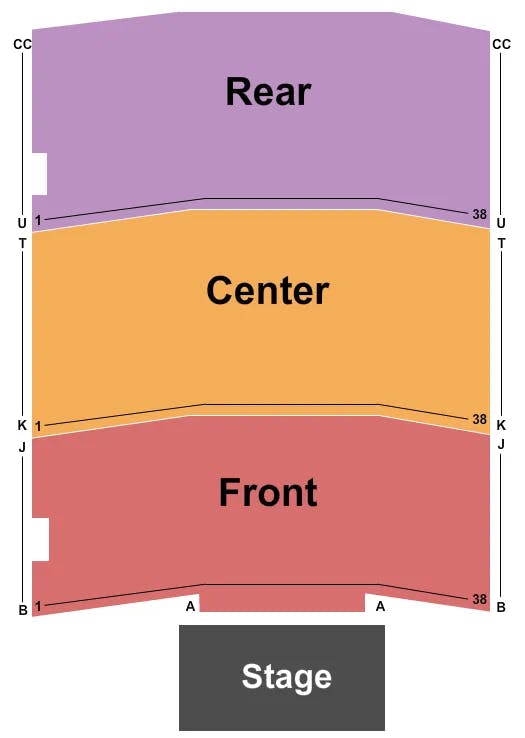 AMERISTAR CASINO HOTEL SAINT CHARLES END STAGE Seating Map Seating Chart