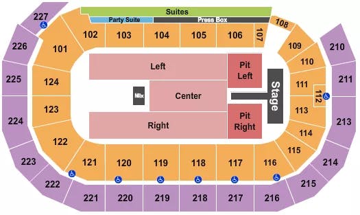  ENDSTAGE SPLIT GA PIT Seating Map Seating Chart