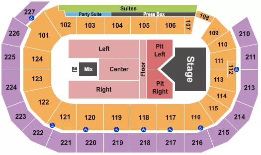  SAM HUNT Seating Map Seating Chart