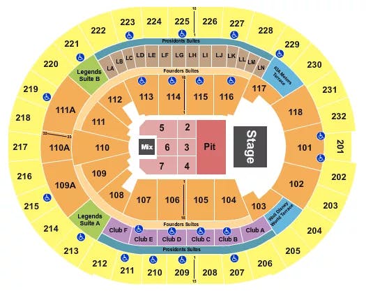  ENDSTAGE PIT Seating Map Seating Chart