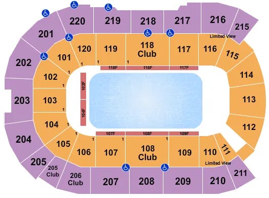  DISNEY ON ICE 1 Seating Map Seating Chart