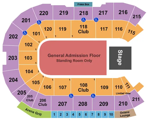  END STAGE GA FLOOR Seating Map Seating Chart