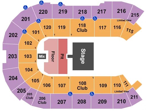  HALF HOUSE PIT FLOOR Seating Map Seating Chart