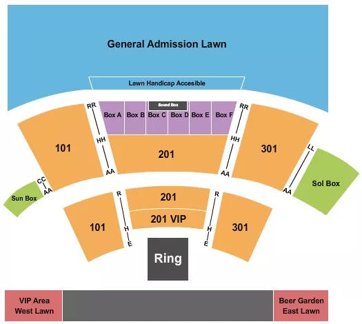  ENDSTAGE RING Seating Map Seating Chart