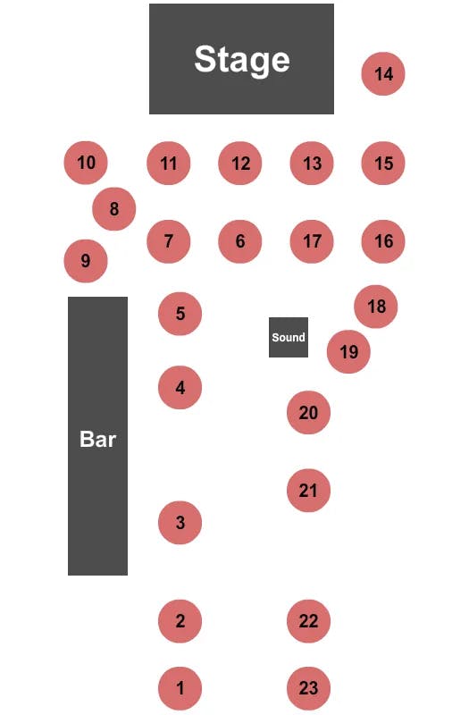 ANTONES NIGHTCLUB KEVIN RUSSELL Seating Map Seating Chart