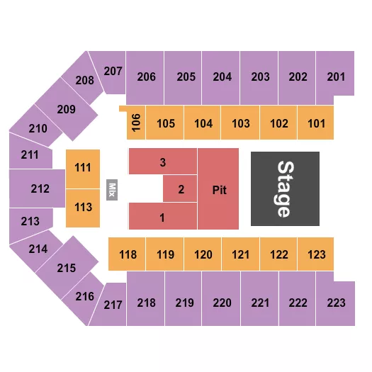  ENDSTAGE PIT Seating Map Seating Chart