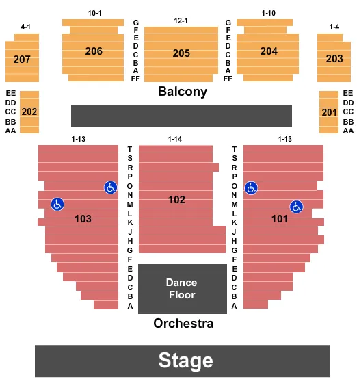  ENDSTAGE DANCEFLOOR Seating Map Seating Chart