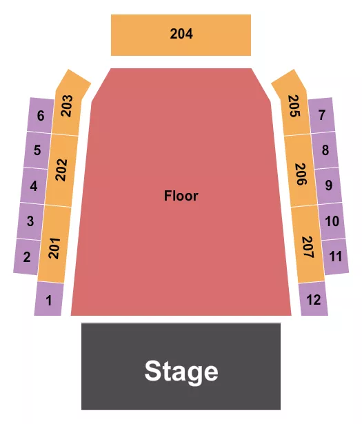 ENDSTAGE GA FLOOR Seating Map Seating Chart