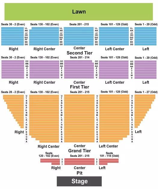  ENDSTAGE W PIT Seating Map Seating Chart